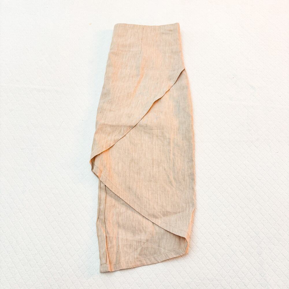 BCBG Maxazria Pink Beige Assymetrical Pencil Skirt Size M